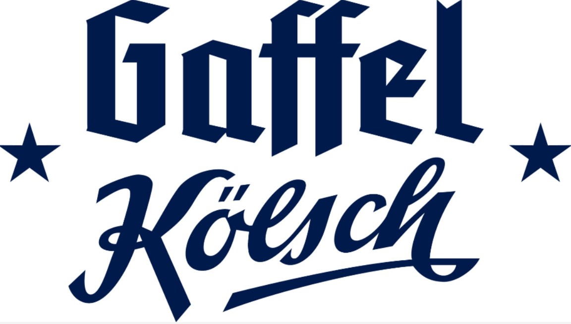 Gaffel Kölsch - Logo in blau auf weißem Hintergrund